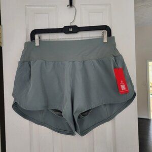 High Waisted Quick Dry Athletic Workout Shorts | XL | Jasmine Green